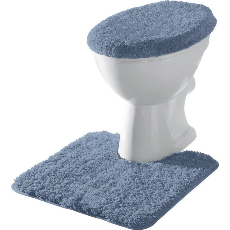 Erwin Müller Badematte Stand-WC-Set "Rhodos" 2-teilig, Gummizug:, eckig mit Ausschnitt, Uni