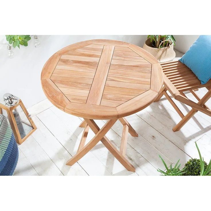 deVries Klapptisch "WOODIE" aus Teakholz ( Basic) rund Größe ø70 x 75 cm
