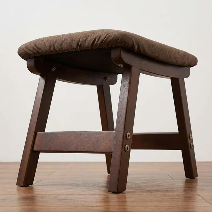 Relaxdays Fußhocker Holz & Stoff – Bild 7