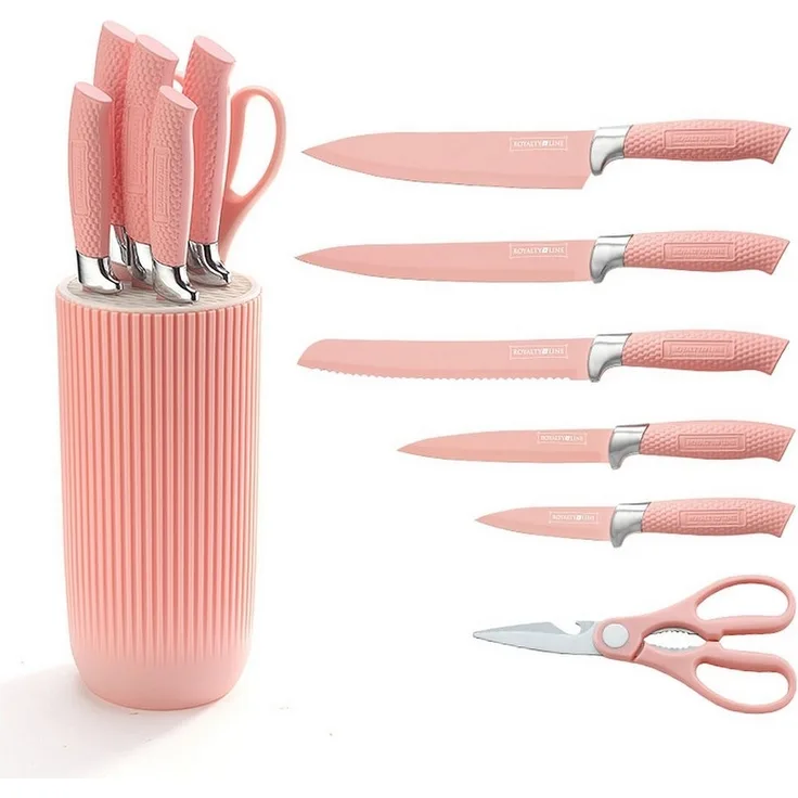 Messer Kochmesser Messerständer Messerset 7-tlg. Royalty Line pink RL-NC07P