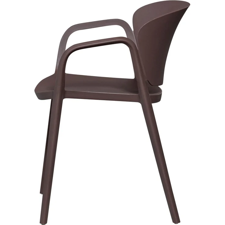 Stapelstuhl Bent aus Kunststoff, modernes Design, stapelbar, lila braun, für drinnen und draußen – Bild 4
