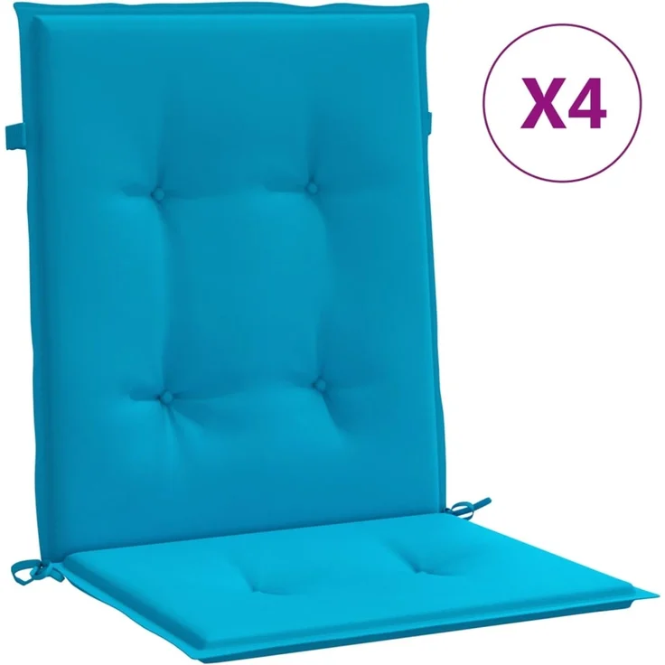 vidaXL Gartenstuhlauflagen für Niedriglehner 4 Stk. Blau 100x50x3 cm 47555 – Bild 2