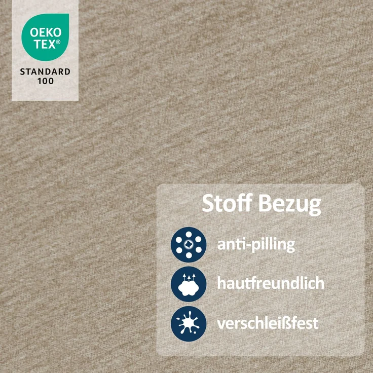 M MCombo Relaxsessel mit Hocker, 360° Drehbarer Fernsehsessel mit Liegefunktion, bis 120 Kg Belastbarer TV-Sessel, Moderner Ruhesessel für Wohnzimmer, Stoff, 9019 (Beige-Stoff) – Bild 7