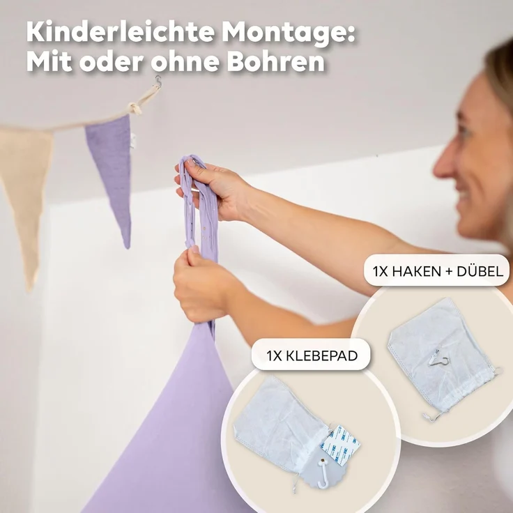lilimaus Betthimmel Hochwertiger Baldachin Betthimmel Kinderzimmer, Gold Applikation, Stilvoller Baldachin für Baby- und Kinderzimmer – Bild 4
