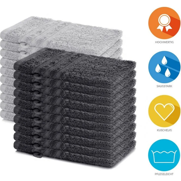 Lavea Waschhandschuh 20er Set Waschhandschuhe, 15 x 21 cm, Elena-Frottierserie, Waschlappen, (20-St), 500 g/m² Frottier, weich & saugstark, pflegeleicht – Bild 2