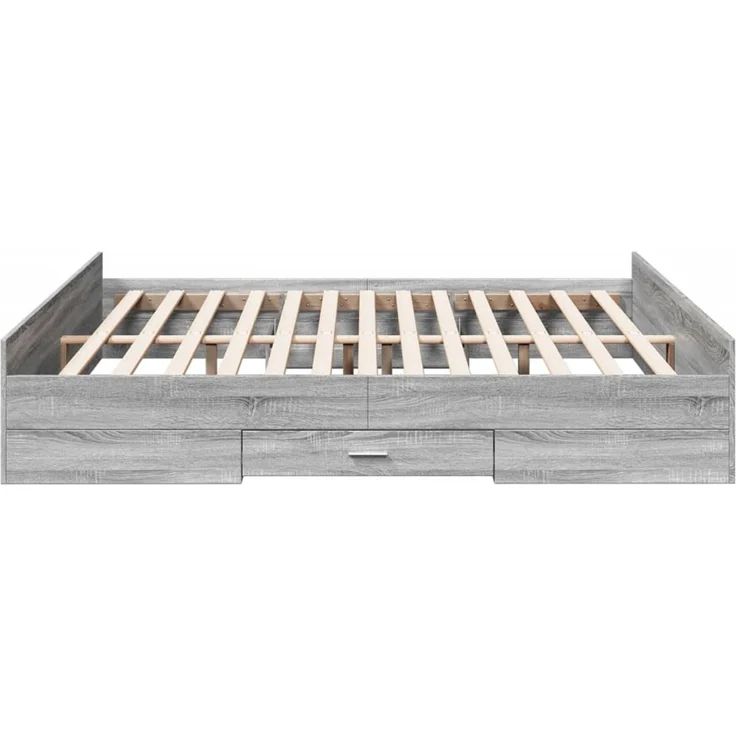 vidaXL Bettgestell mit Schubladen Grau Sonoma 180x200cm Holzwerkstoff 3280277 – Bild 5