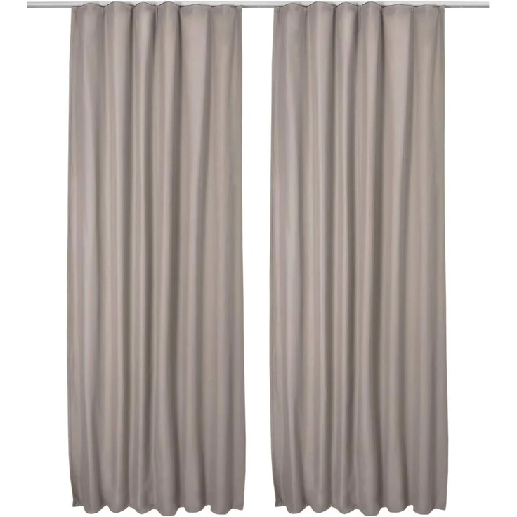 Beautissu Vorhang 2er Set Thermovorhang Gardine Sand Amelie TK, 140x245cm, Vorhang isolierend Kälte- & Hitzeschutz Universalband Verdunkelnd – Bild 3
