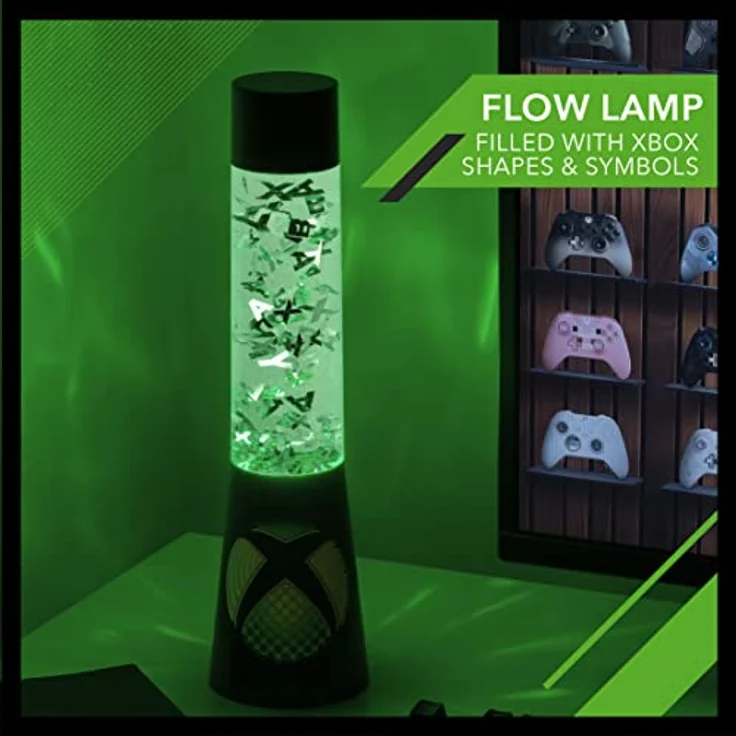 XBOX Glitzer Flüssigkeitsfluss-Lampe mit schwebenden Controller-Icons - Offiziell lizenziertes Microsoft-Merchandise, Gaming-Raum-Nachtlicht Schlafzimmerdeko – Bild 3