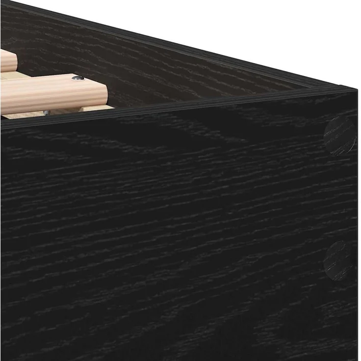 vidaXL Bettrahmen Schwarz Eichen-Optik 203 x 95 x 70 cm Holzwerkstoff 874114 – Bild 9
