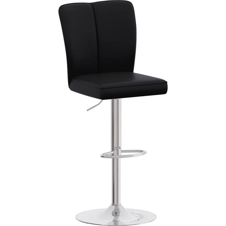 Höhenverstellbarer Barhocker im 2er-Set, 360° drehbar. Luxuriöser Barhocker im Schwarz-Silber-Design aus wasserabweisendem PU-Leder, geeignet für Kücheninseln. Verschiedene Farben erhältlich.--Schwarz+Silber--37x44x44.5cm--YOUDENOVA – Bild 7