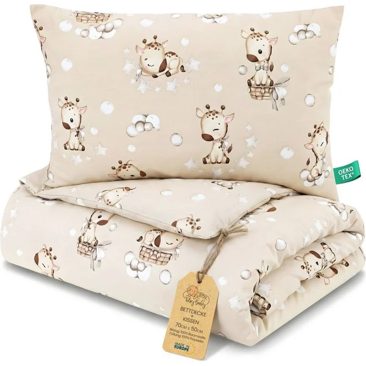 Totsy Baby Babybettwäsche Kinder Bettdecke ohne Bezug – Baby Decke und Kissen Set aus Baumwolle – Bild 1