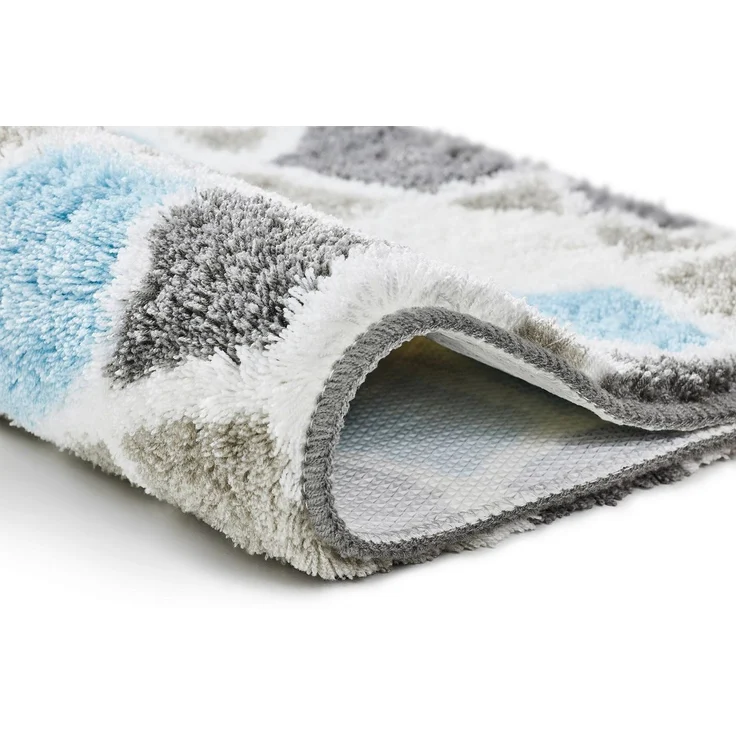 Kleine Wolke Badematte Sintra, Höhe 15 mm, rutschhemmend beschichtet, fußbodenheizungsgeeignet, Polyacryl, rechteckig, Badteppich, modernes Mosaikdesign – Bild 2