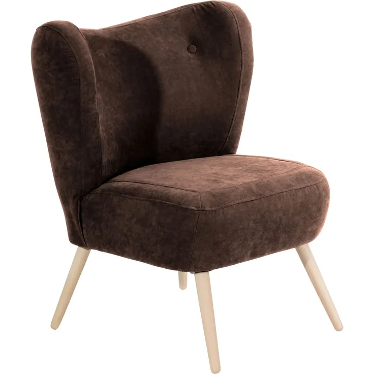 Sessel Kathy Bezug Veloursstoff Buche natur / braun 22640