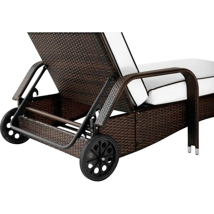 Sonnenliege Imola 5 Sterne Premium Liege aus Polyrattan mit verstellbarer Rückenlehne, inkl. Auflage wie abgebildet, Liegenfarbe Java Braun – Bild 6