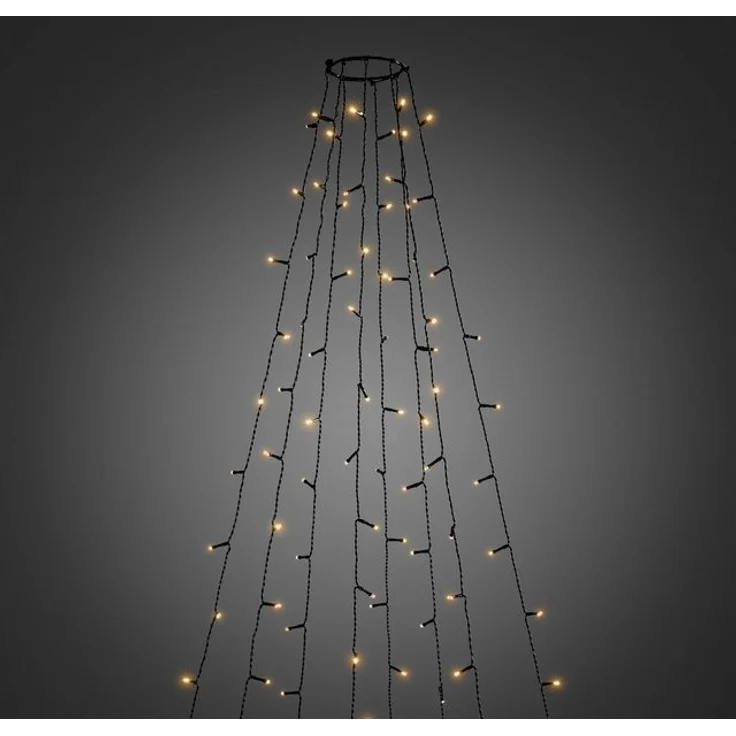 KONSTSMIDE LED-Baummantel Weihnachtsdeko aussen, Christbaumschmuck, 400-flammig, LED Lichterkette mit Ring Ø 15, 8 Stränge à 50 Dioden – Bild 4