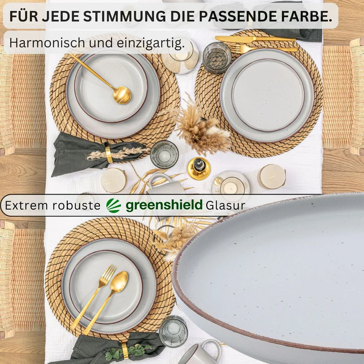 SÄNGER Steingut Dessertteller Bombay Stone 4 teilig – Bild 3