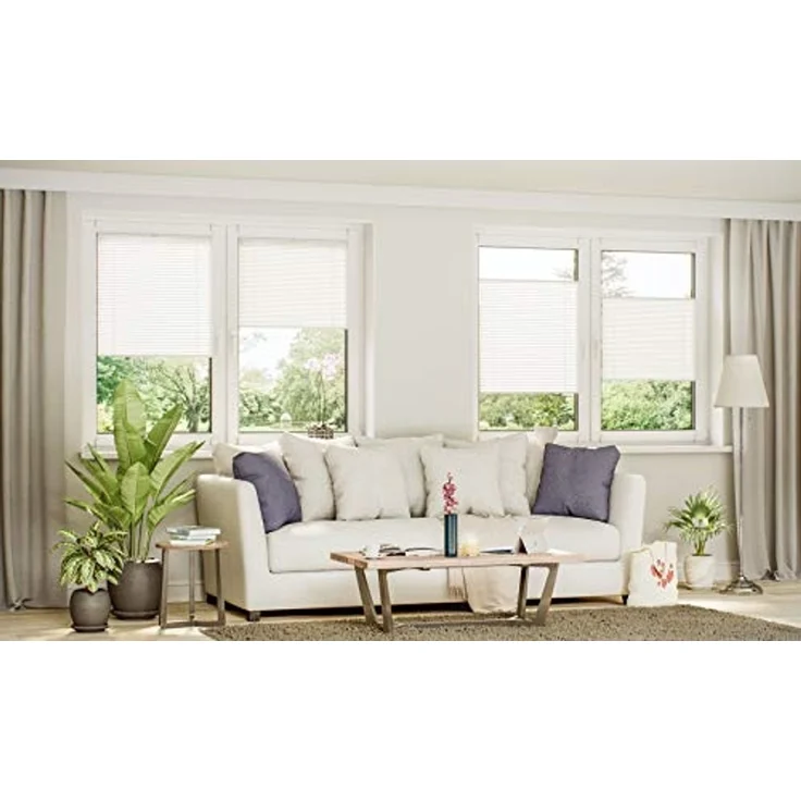 Sonello Plissee Klemmfix ohne Bohren 50x120 cm Schwarz Faltrollo Plisseerollo Jalousie für Tür & Fenster Blickdicht Sichtschutz Sonnenschutz Fertifplissee Rollo – Bild 6