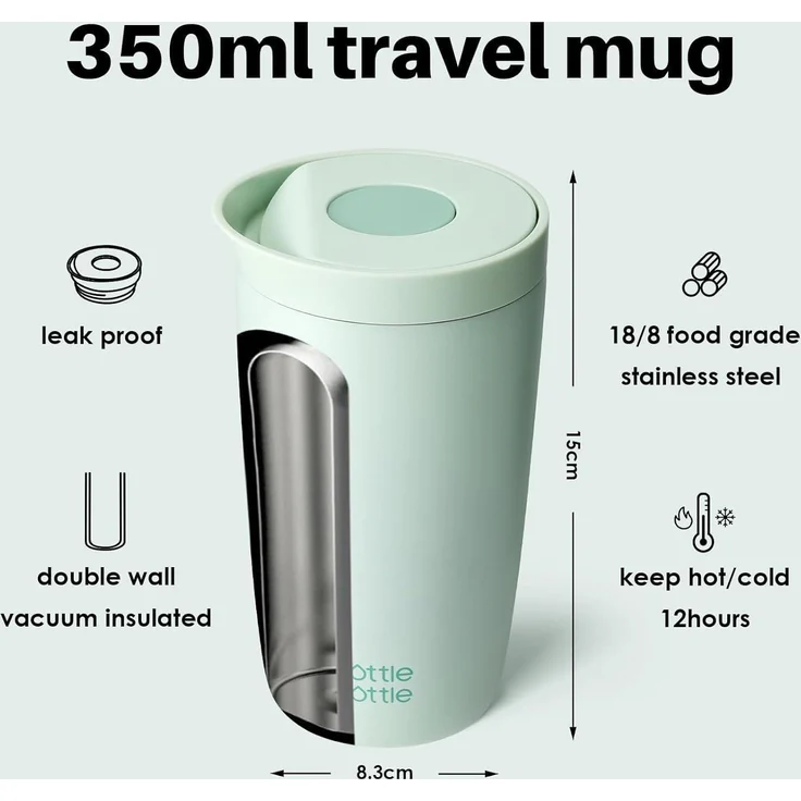 Thermobecher 350ml Kaffee Tee Auslaufsicher Easy Quick-Press Isolierbecher – Bild 3