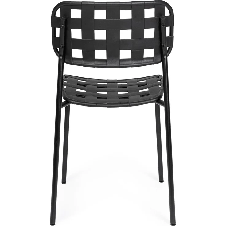 Gartenstuhl Clover 4er-Set aus Metall, modern, stapelbar, schwarz, pflegeleicht – Bild 4
