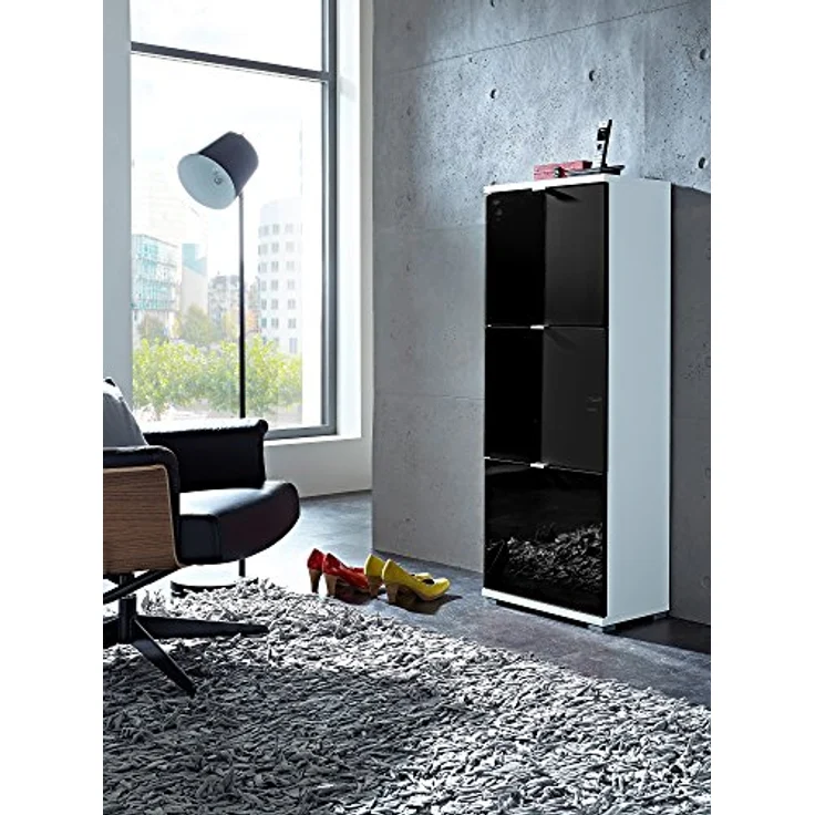 Germania 3263-83 Klappe/Front zum Schuhschrank Colorado in schwarz Hochglanz, 52 x 42 x 2 cm (BxHxT) – Bild 3