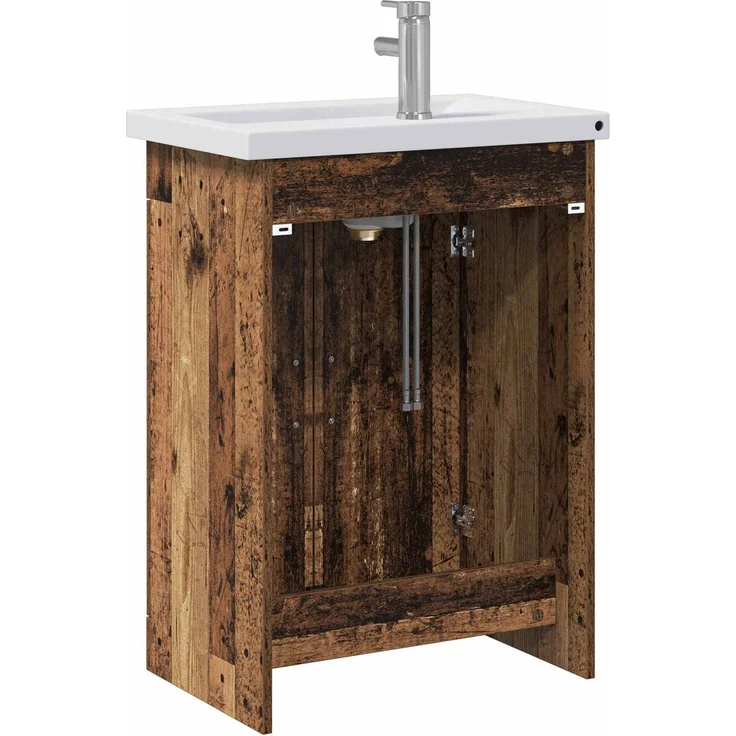 vidaXL Badezimmermöbel-Set Altholz 61 x 40 x 84,5 cm Holzwerkstoff 3404356 – Bild 7