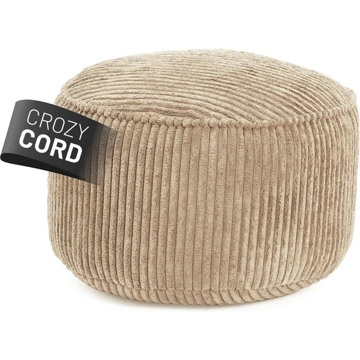 Lumaland Pouf Sitzhocker Cord Ablage kompakt 25x45 cm, pflegeleicht, Indoor Relaxen