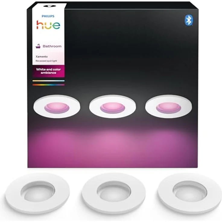 Philips Hue White and Color Ambiance Xamento Dreierspots, dimmbare, Deckenleuchte für Hue Lichtsystem mit allen Weißtönen und Farben, smarte Lichtsteuerung über Sprache und App, 3x4.2W, weiß – Bild 2