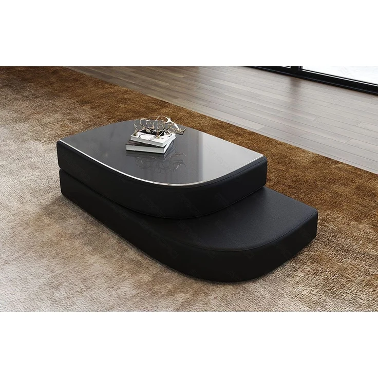 Sofa Dreams - Couchtisch Bari aus Leder – Eleganz & Stil - Kunstleder - Schwarz – Bild 4