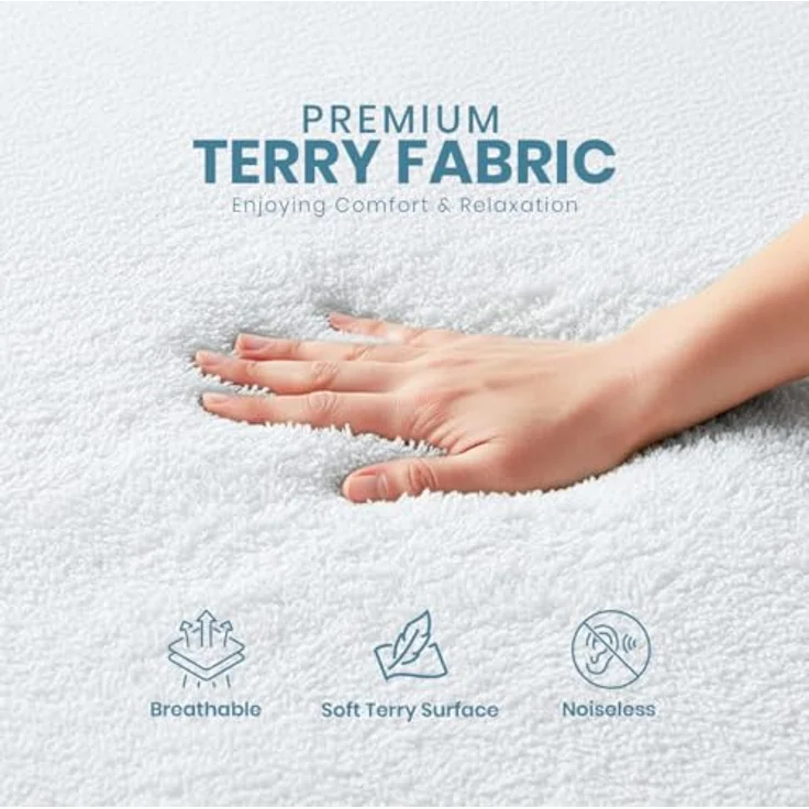 Utopia Bedding Premium 200 GSM 100% Waterproof Mattress Protector, Terry Mattress Cover, Breathable, Fitted Style All Around Elastic (Queen) – Bild 3
