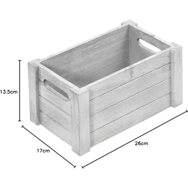 KESPER 69463 Aufbewahrungsbox aus Paulowniaholz Antik weiß / 26 x 17 x 13,5 cm / Holzkiste / Dekokiste – Bild 2