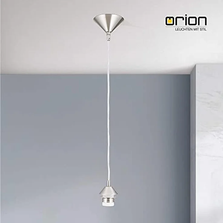 Orion Schnurpendel E27 satin, 1,1 m Kabelpendel für individuelle Leuchtenlösungen, satiniert – Bild 2