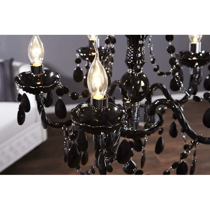 riess-ambiente Kronleuchter BLACK CRYSTAL 55cm schwarz, ohne Leuchtmittel, Hängelampe · Wohnzimmer · Acryl · Schlafzimmer · Barock Design – Bild 5