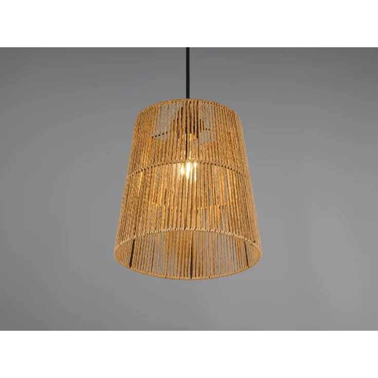 Kleine LED Pendelleuchte 1-flammig mit Lampenschirm aus Papiergarn, Ø 24cm – Bild 7