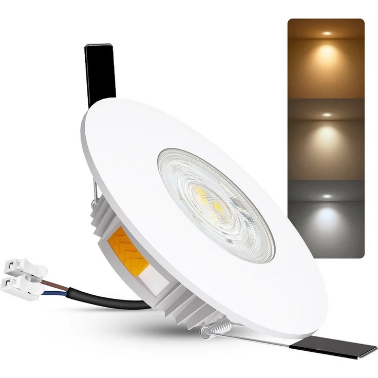 linovum LED Außen-Deckenleuchte CERBUS Einbauspot Bad IP65 einstellbare Lichtfarben warm neutral kalt, Neutralweiß, Warmweiß, Tageslichtweiß – Bild 1