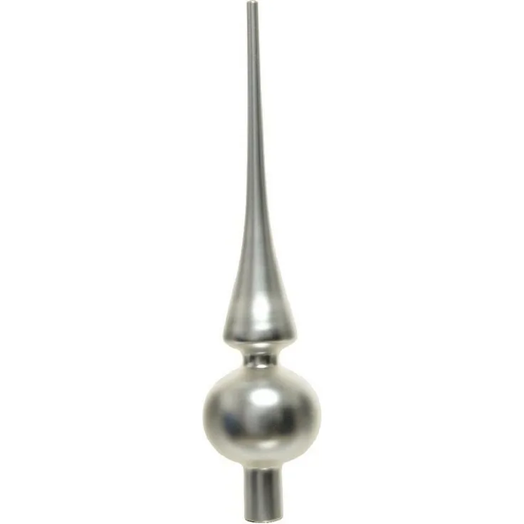 Kaemingk Christbaumspitze Christbaumschmuck Christbaumspitze Glas Ø 6 x 26 cm silber matt