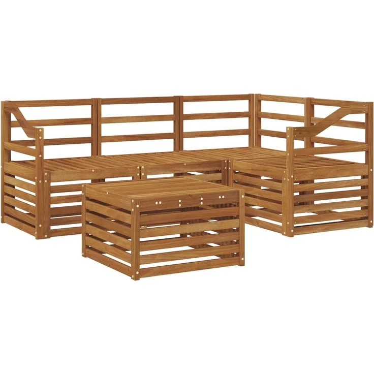 vidaXL Outdoor-Sofagarnitur 5 stk. 4-Sitzer Natur Massivholz Akazie 3374784 – Bild 2