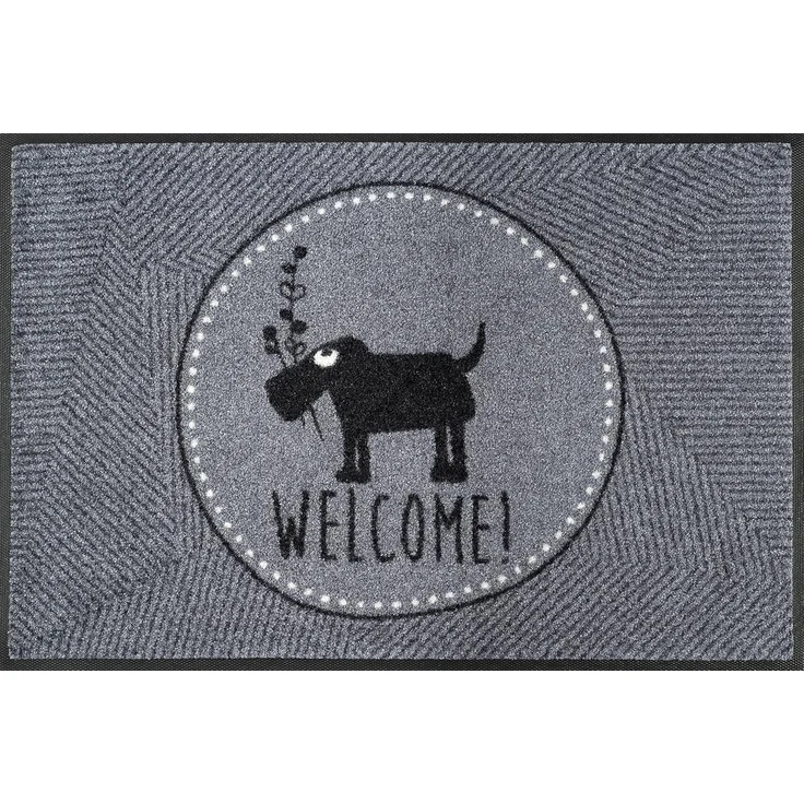 wash+dry by Kleen-Tex Fußmatte Herr Just, Welcome, rechteckig, Höhe: 9 mm, Schmutzfangmatte, Motiv Hund, mit Spruch, rutschhemmend – Bild 1