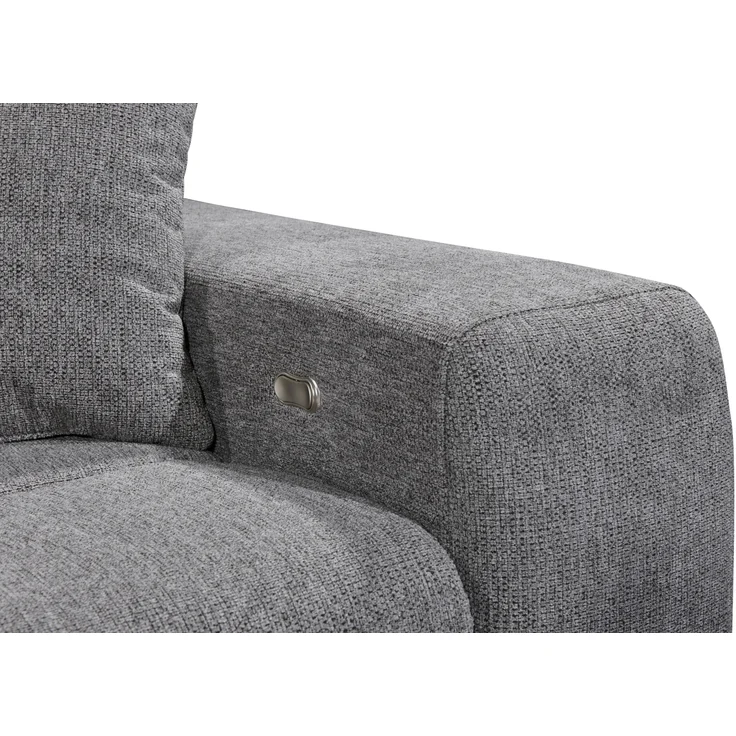 Ecksofa >SYDNEY< Elektrische Sitztiefenverstellung, 3 verstellbare Kopfstützen, Bettkasten, in anthrazit - 268x105x172 (BxHxT) – Bild 4