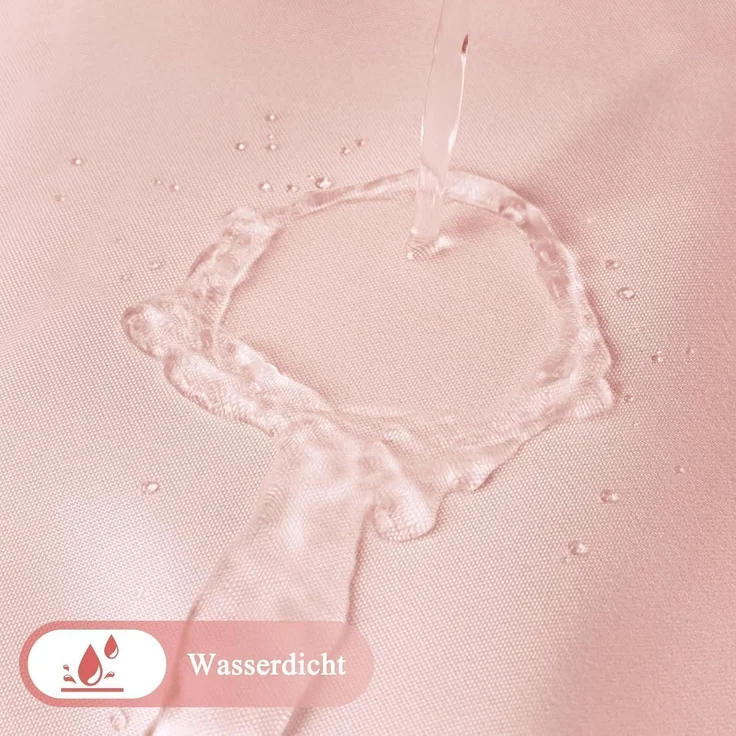 Duschvorhang 180x200cm Textil, Rosa 120g/m² Wasserdicht Waschbar Antischimmel – Bild 3