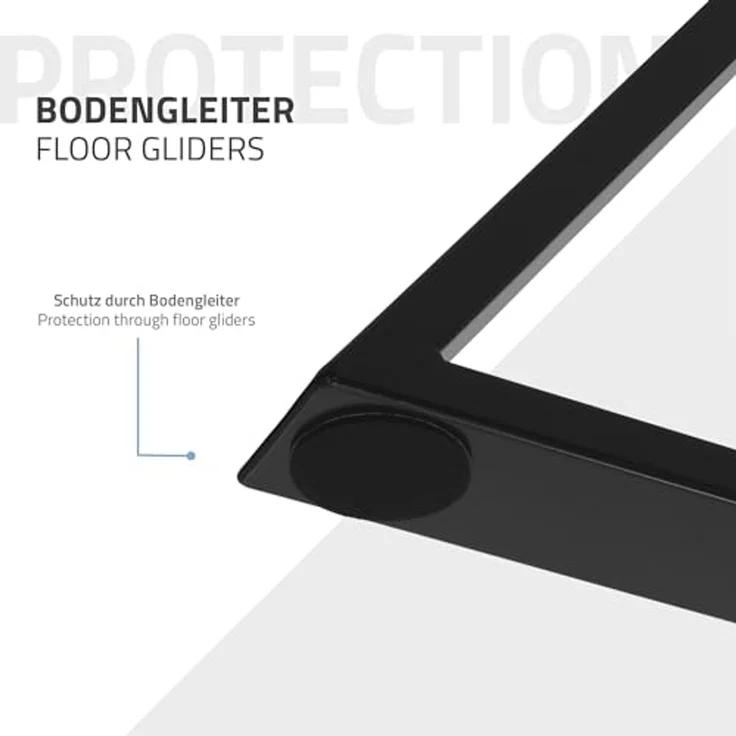 ML-DESIGN Tischbein 2er Set Tischgestell Tischkufen Möbelfüße aus Stahl Industriedesign, Kufengestell X-Form Schwarz für Esstisch/Schreibtisch DIY-Projekte – Bild 4