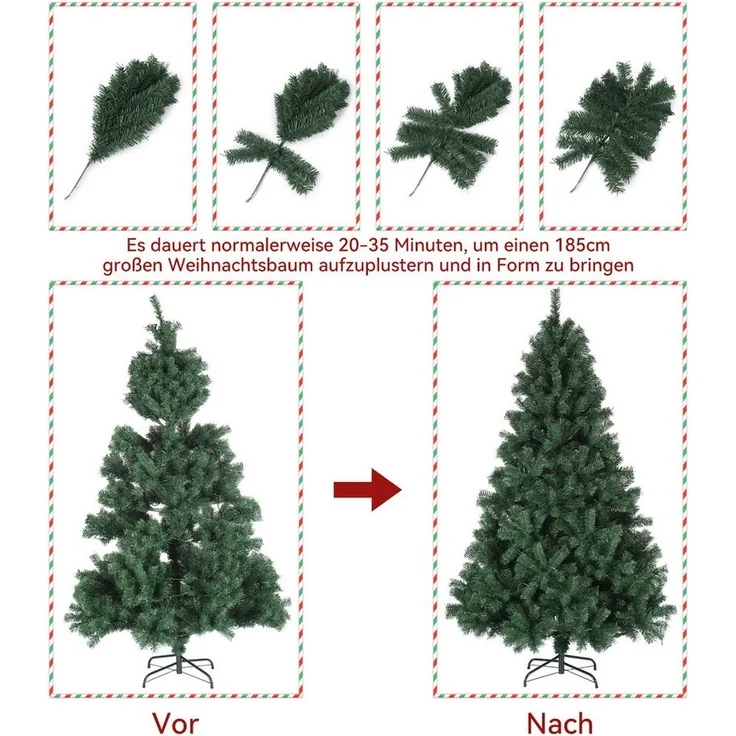 LETGOSPT Künstlicher Weihnachtsbaum Künstlicher Weihnachtsbaum für Zuhause, 120 cm mit 150 LED-Lichterkette, 400 Zweige, Perfekt für Tisch, Fensterbank & Mini-Deko – Bild 3