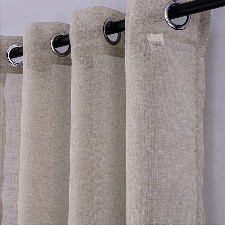 Brilliant Gardine / Transparent / Versch. Farben / 140x245cm / #9004 / Leinenstruktur, Store – Bild 5