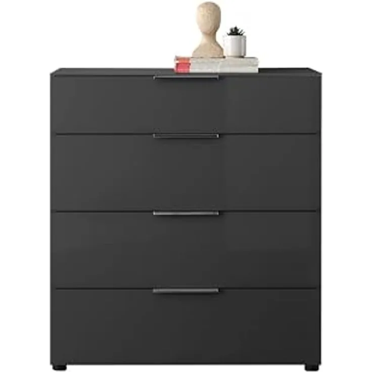 HBZ Kommode Santorin Mehrzweckschrank mit Schubkästen, BxHxT 90x99x40 cm (1 St), Mit 4 Schubkästen mit Softclose, Glasfront und Glasoberboden