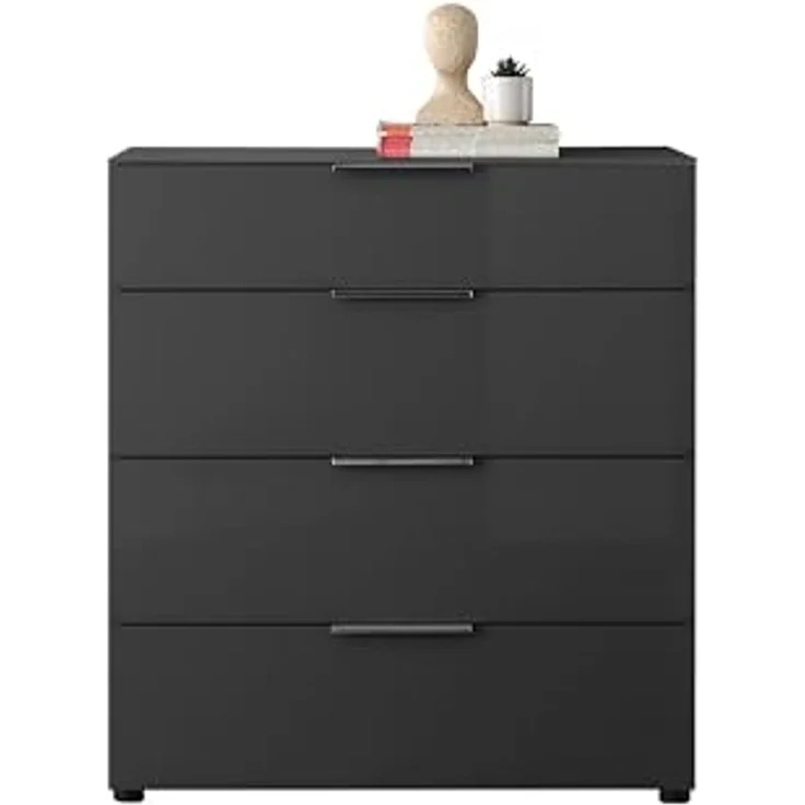 HBZ Kommode Santorin Mehrzweckschrank mit Schubkästen, BxHxT 90x99x40 cm (1 St), Mit 4 Schubkästen mit Softclose, Glasfront und Glasoberboden – Bild 1