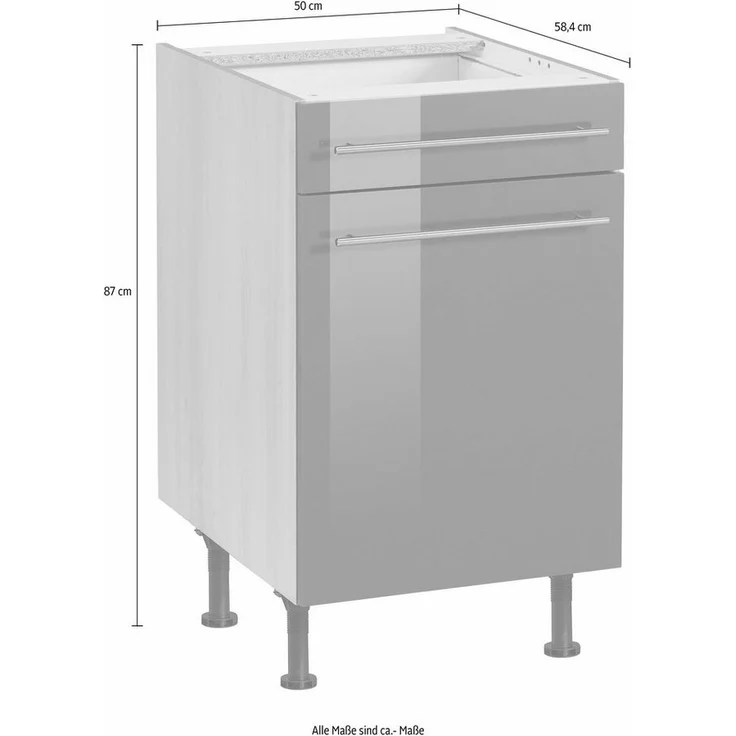 OPTIFIT Unterschrank Bern 50 cm breit, mit Tür und Schubkasten, höhenverstellbare Füße – Bild 3