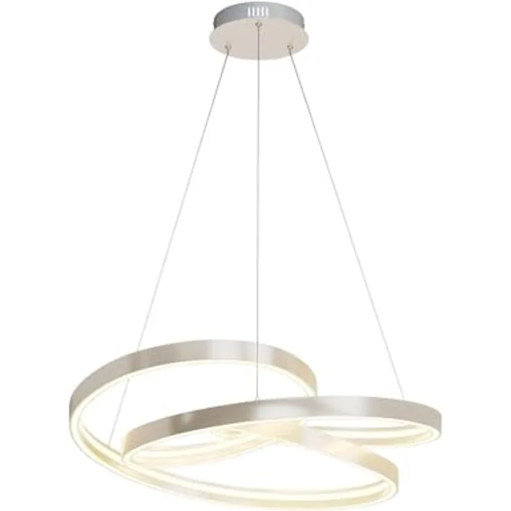 Lucande LED-Hängeleuchte Gunbritt, Ø 80 cm, dimmbar, silber, moderne Lichtgestaltung