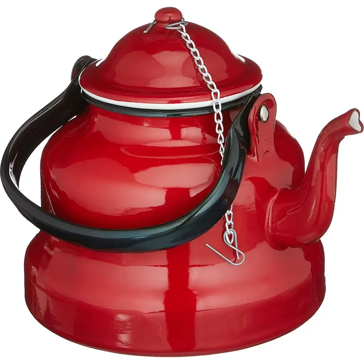 Ibili Wasserkocher Roja 1 l aus liertem Stahl in rot, 10 x 10 x 20 cm