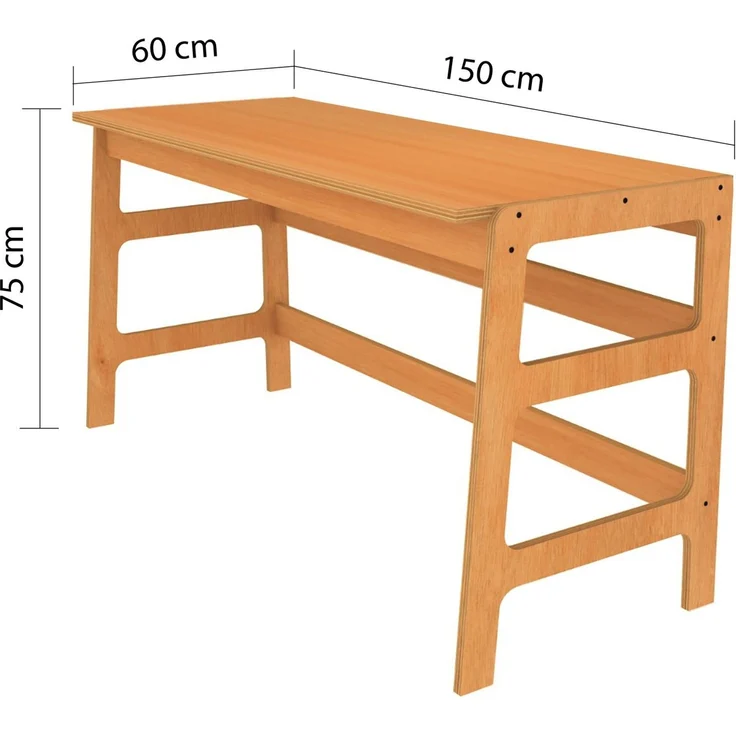 Skye Decor 'CPT4802-150' Schreibtisch mit Bücherregal, Teak, 150 x 75 x 60 cm – Bild 7