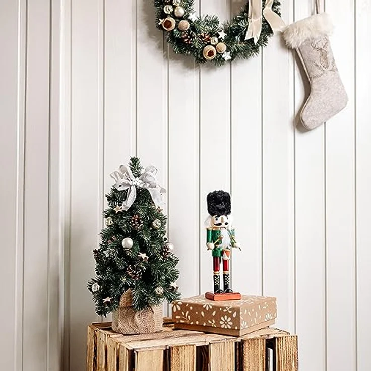 Creative Home Künstlicher Weihnachtsbaum Weihnachtsbaum Geschmückt Höhe 40 cm, Künstlicher Tannenbaum Mini, für Tisch Schreibtisch Büro – Bild 6