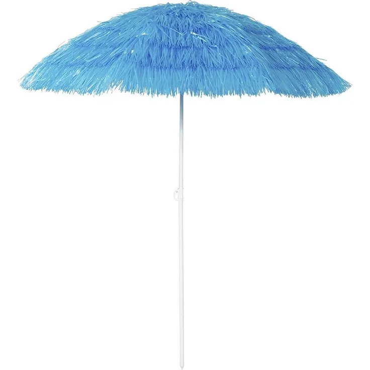 Hawaii Sonnenschirm Bastschirm Ø 160 cm UV30+ Strandschirm Knickschirm blau